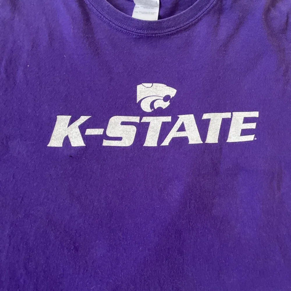 K-State Wildcats Purple T-Shirt Size XL Tailgate 2012 Gildan 100% Cotton - Picture 4 of 7
